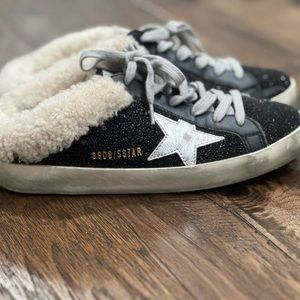 Golden Goose Sabot Black and Silver